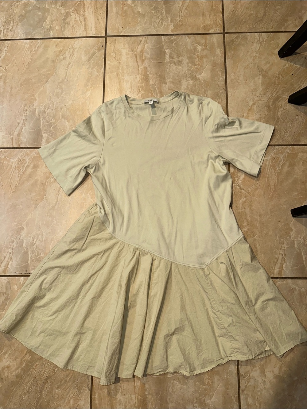 PISTACHIO ASYMMETRIC MINI T-SHIRT DRESS SIZE M